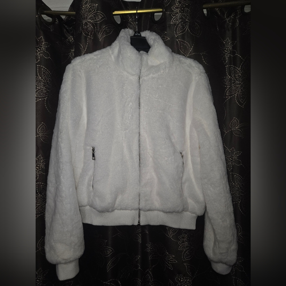 Ambiance Women's Cream Teddy Jacket - Picture 3 of 3